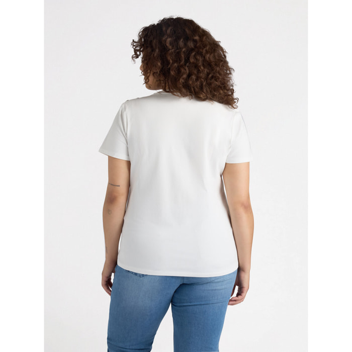 Fiorella Rubino - Camiseta con estampado y cristales - Blanco