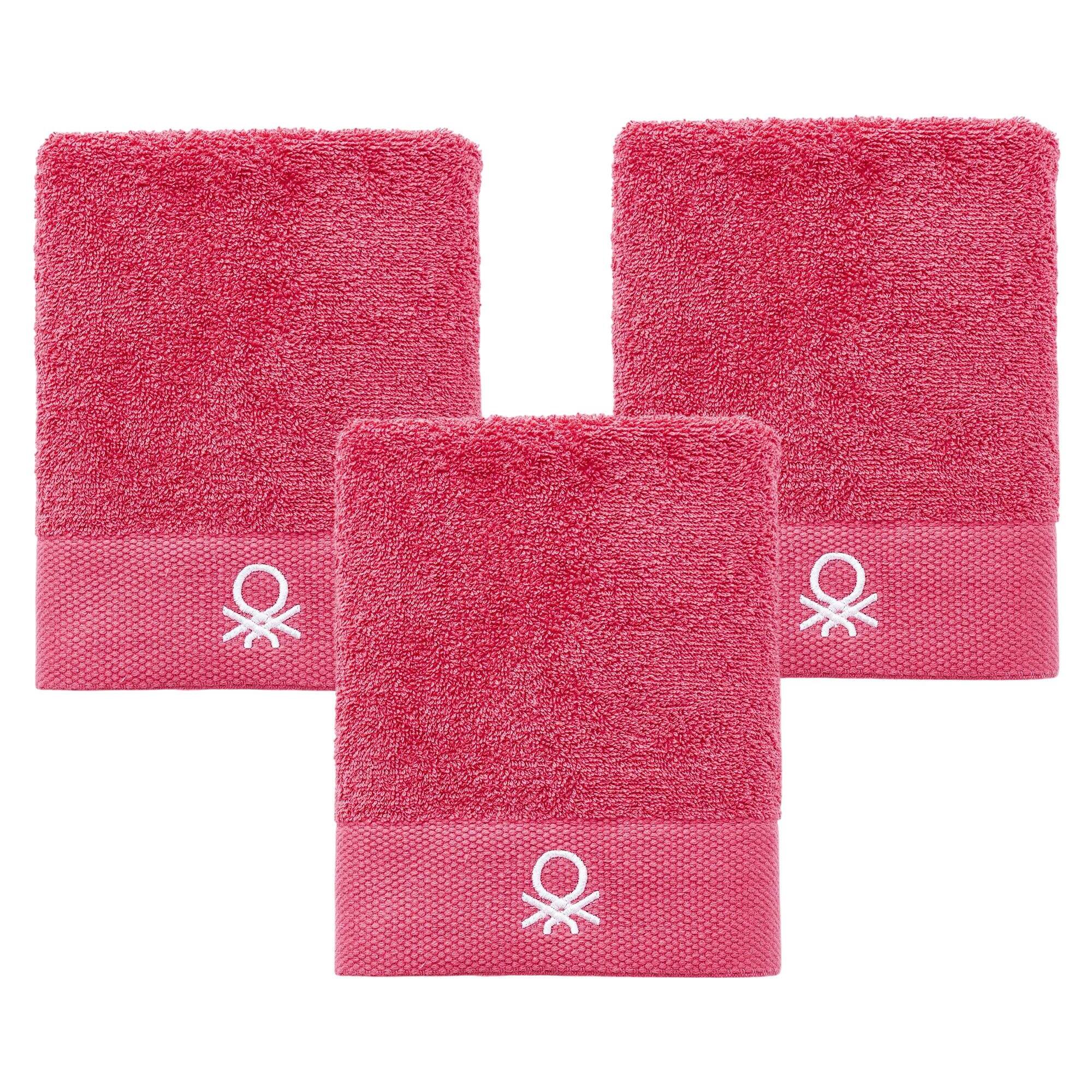 Juego de 3 toallas de baño 50x90cm, rosa