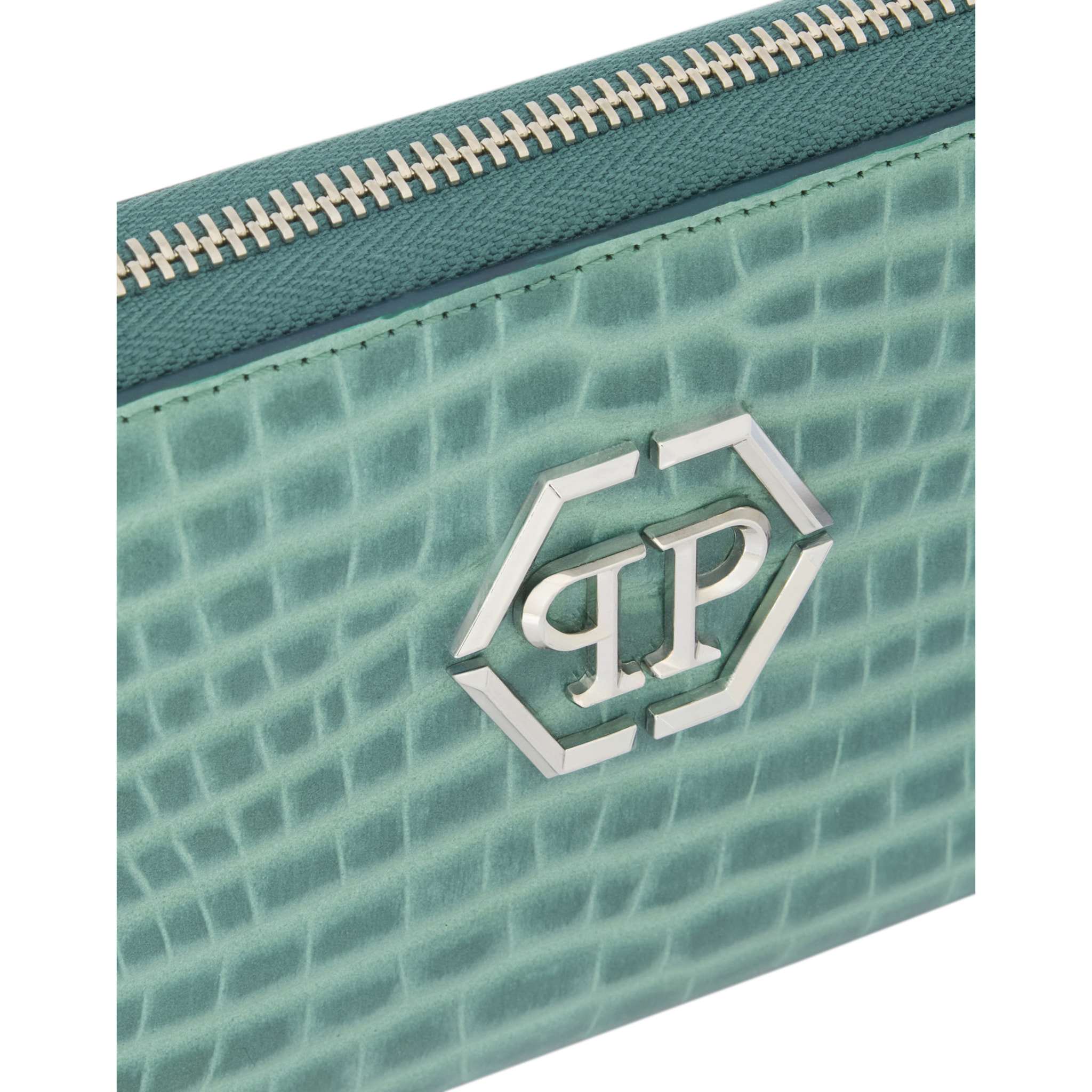 PHILIPP PLEIN Rounded Zip Wallet Cocco