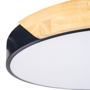 FORLIGHT Plafón de techo Pinta de Aluminio y Madera IP20 19W LED 4000K 40cm