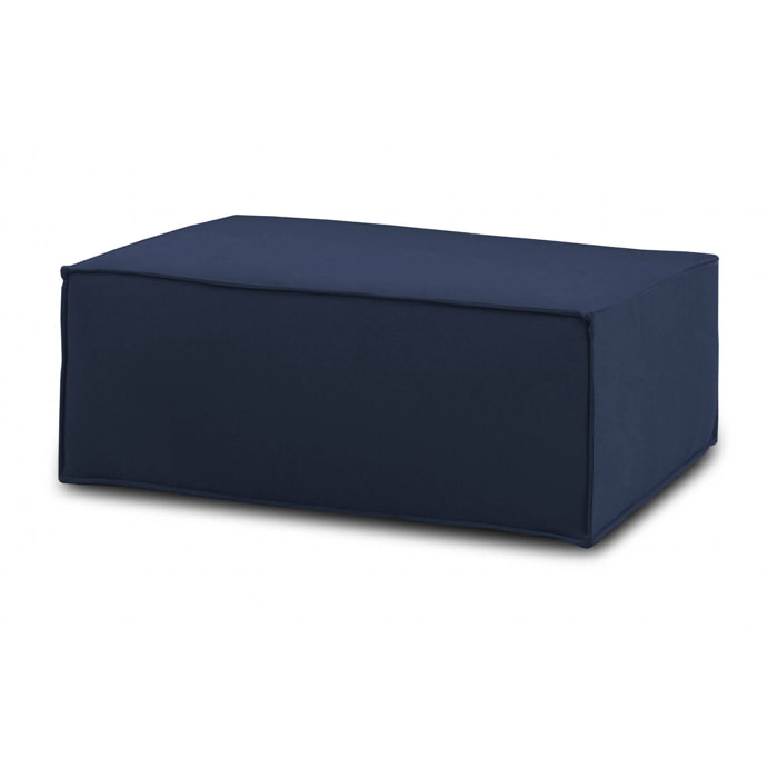 Pouf Antonella, Pouf da salotto, 100% Made in Italy, Poltroncina relax in tessuto imbottito, Cm 100x70h43, Blu