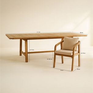 Ensemble de jardin table extensible en bois d'acacia 10 places SAONA