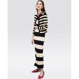 Abito in maglia a righe bicolore