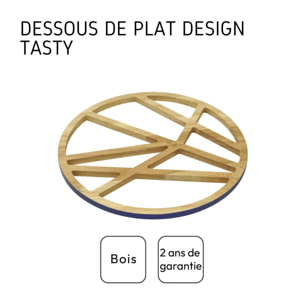 Dessous de plat rond en bois 20 cm Tasty Green