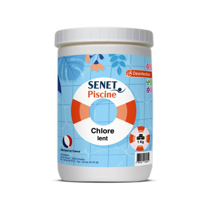 Galets chlore lent '' Senet Piscine '' -5 kg