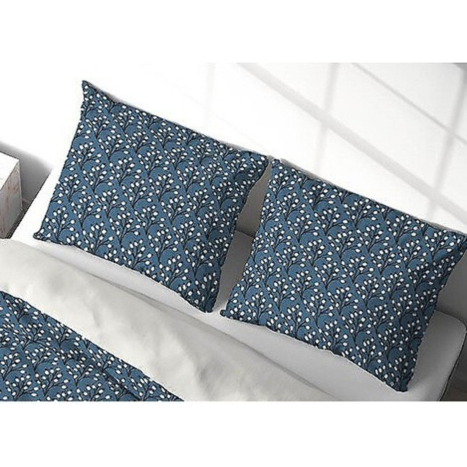 Parure housse de couette polyester bleu