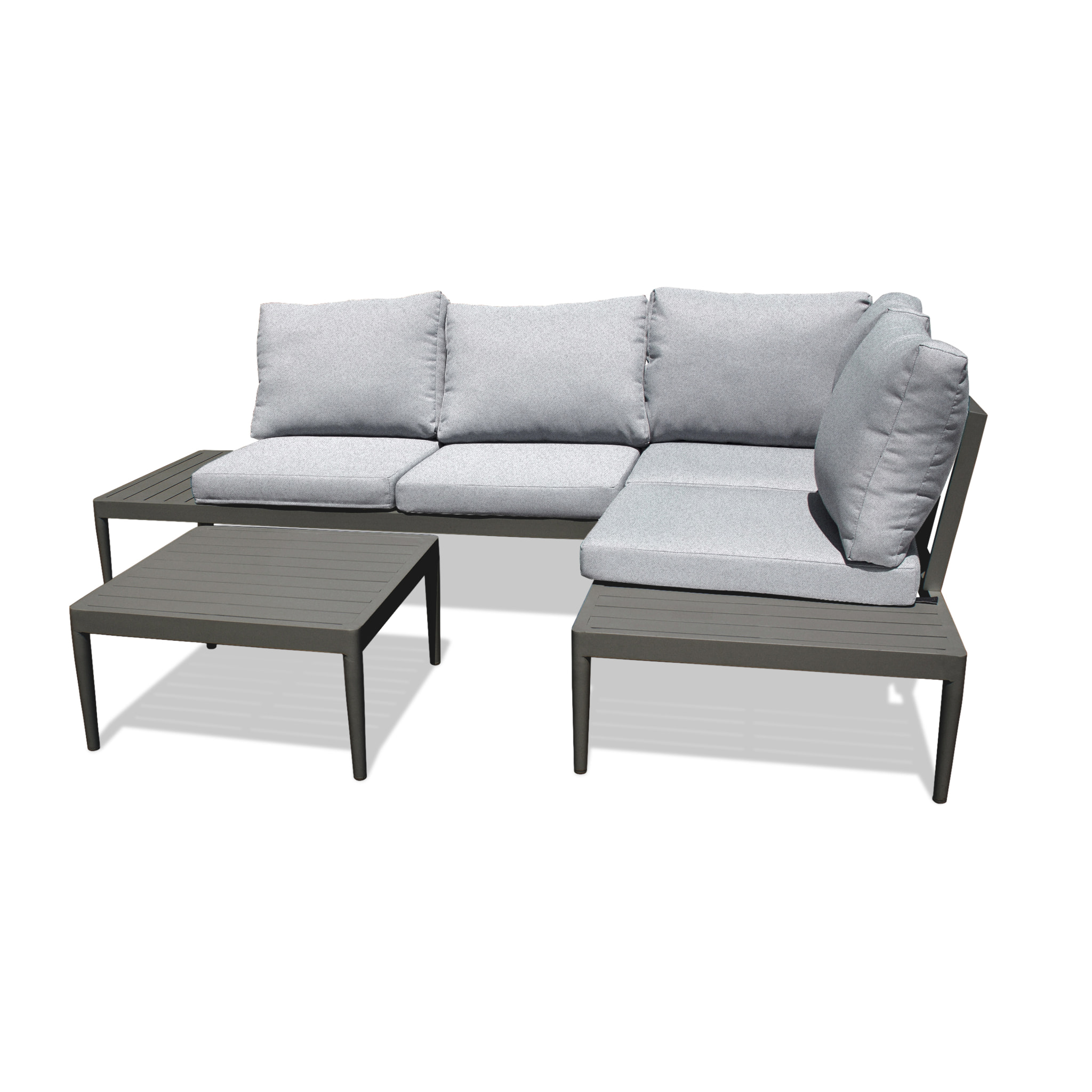 ANKARA - Salon de jardin d'angle 4 places en aluminium