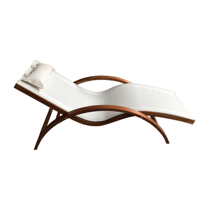 Transat en bois beige SEGA