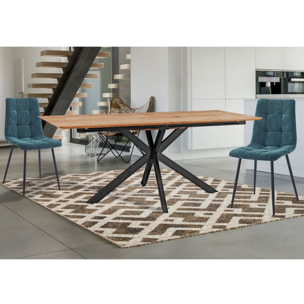 Tavolo estensibile in legno con top effetto rovere e gambe nere -Exten