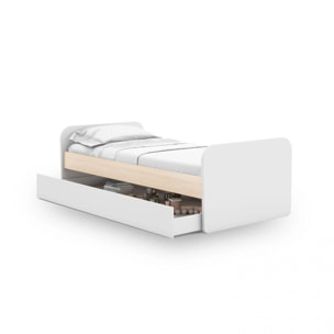 Cama doble juvenil Misty Breeze Blanco - Oak Soft