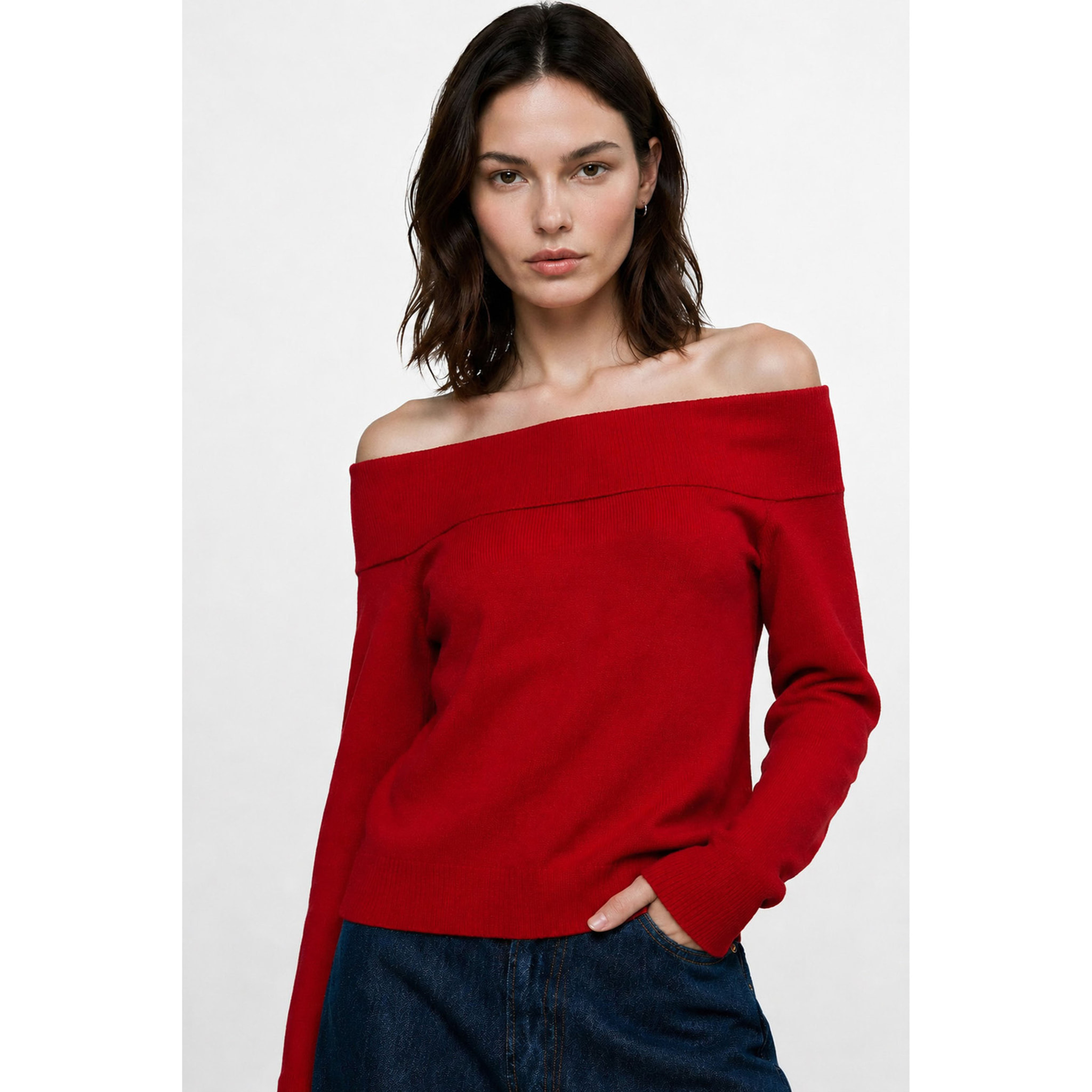 Kocca - Maglia da donna con spalle scoperte e maniche lunghe Donna