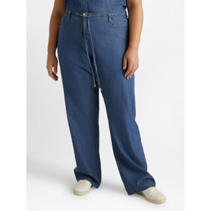 Fiorella Rubino - Jeans a palazzo con lacci in vita - Blu