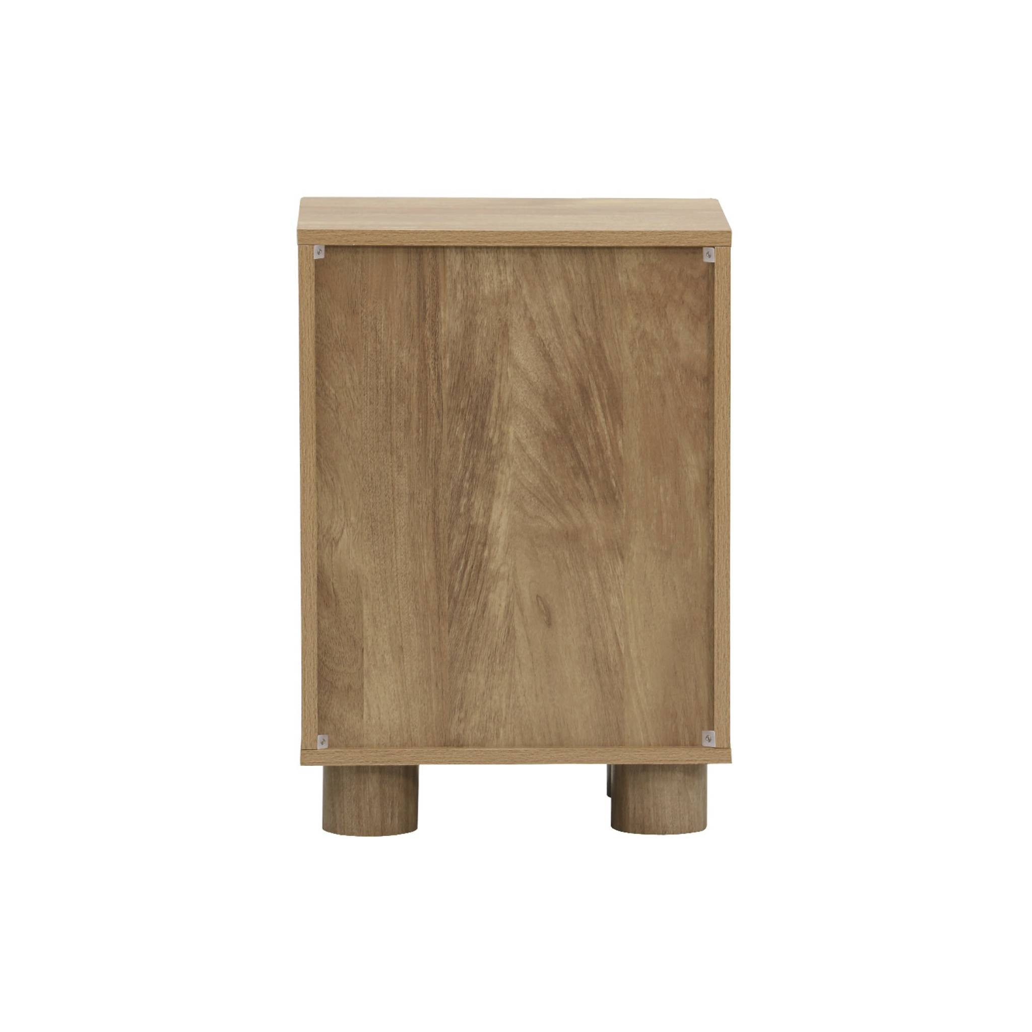 Table de chevet effet bois de manguier 1 porte réversible Pondi