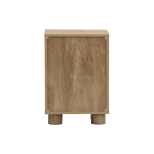 Table de chevet effet bois de manguier 1 porte réversible Pondi