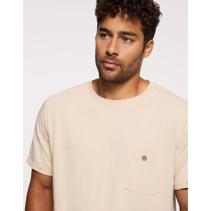 Camiseta Manga Corta Beige - Button