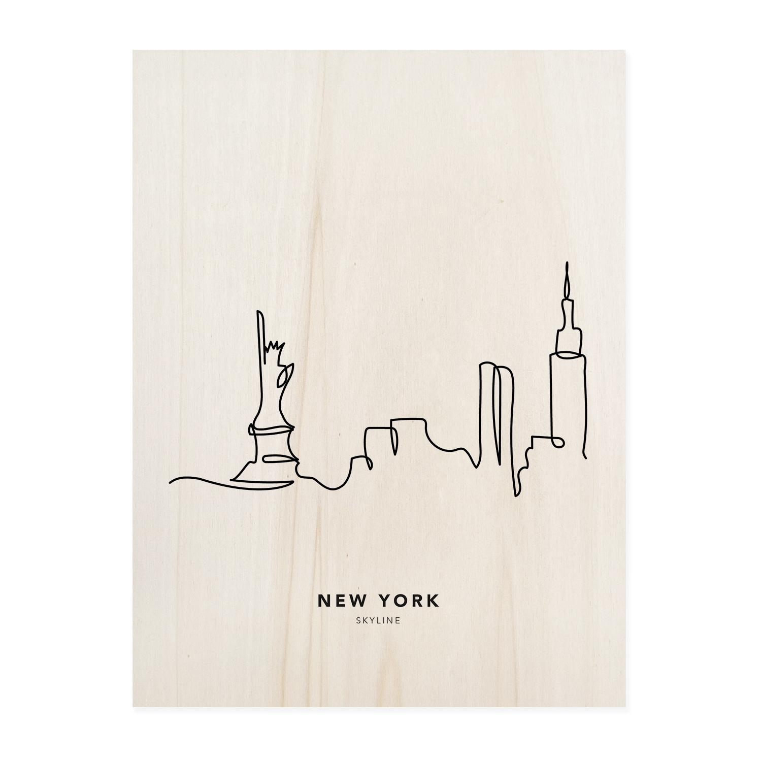 Cuadro de madera New York Skyline Alto: 40 Largo: 30 Ancho: 1