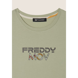 T-shirt Cropped con Spacchi Laterali