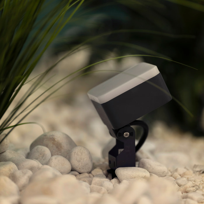 FORLIGHT Tilt - Aplique de Pared Exterior LED Orientable con Accesorio para Foco de Jardín con Pincho