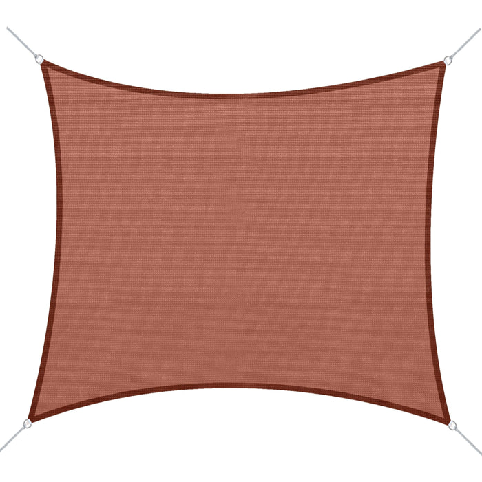 Voile d'ombrage rectangulaire 3 x 4 m polyéthylène haute densité résistant aux UV rouge