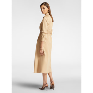 Elena Mirò - Vestido camisero con cinturón - Beige