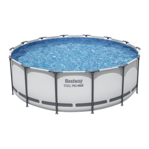 Bestway Piscine hors sol tubulaire ronde Bestway Steel Pro Max 427 x 122 cm gris clair