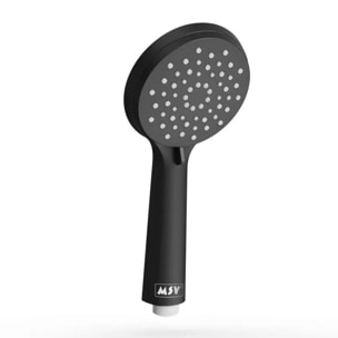 Pommeau de douche MSV Ezio Noir matt – 3 fonctions – Économie d'eau 69 % – Ø 100 mm