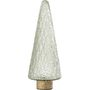 J-Line décoration Sapin De Noël Pied - verre - or/transparent - small