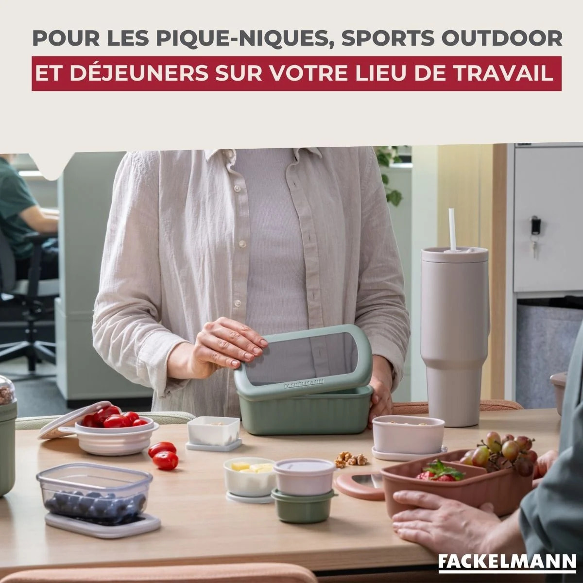 Lunchbox Beige à compartiment réglable sans BPA Fackelmann Storage