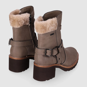 Botines de Piel - Taupe - Tacón: 5 cm