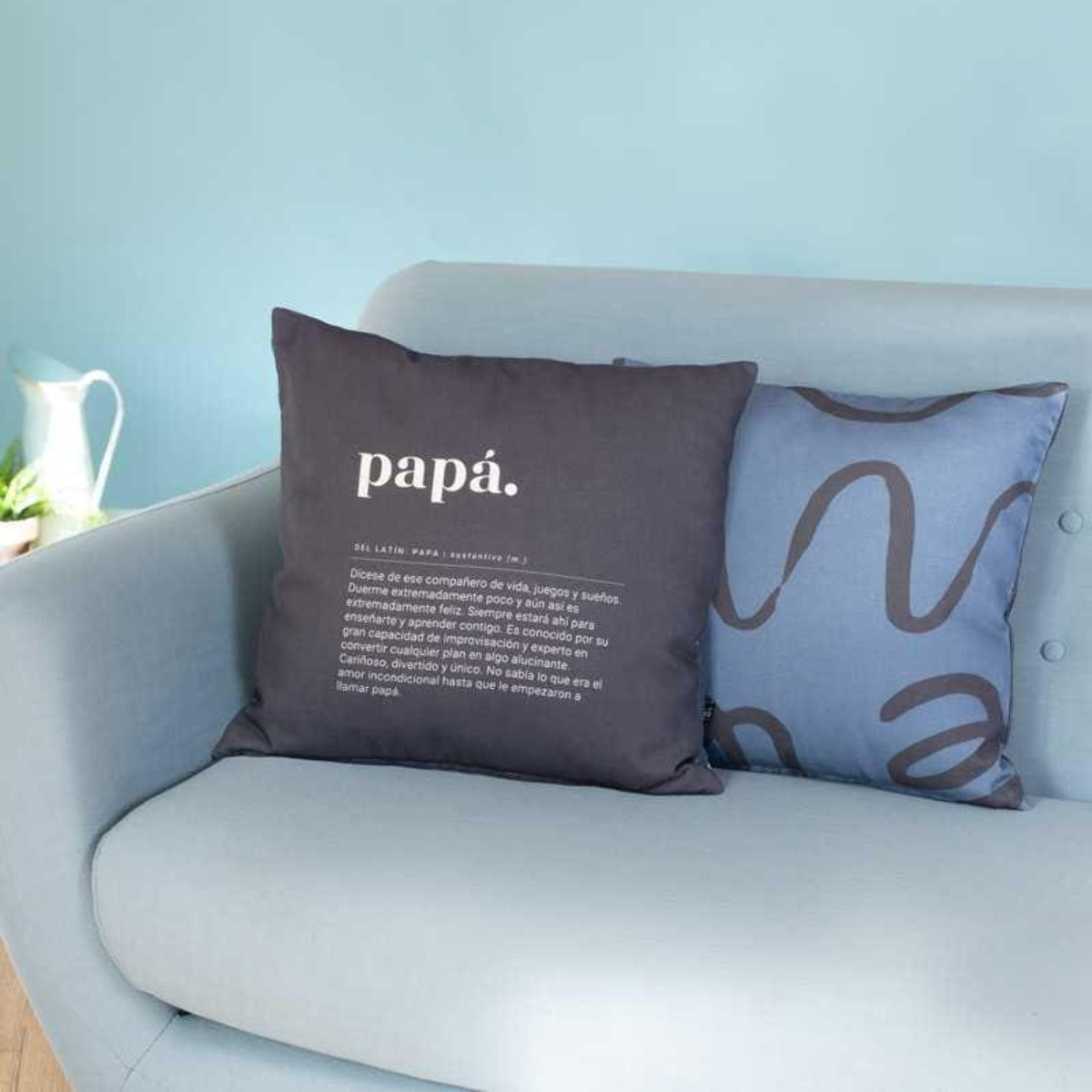 Funda de cojín "Papá extraordinario" Azul Marino