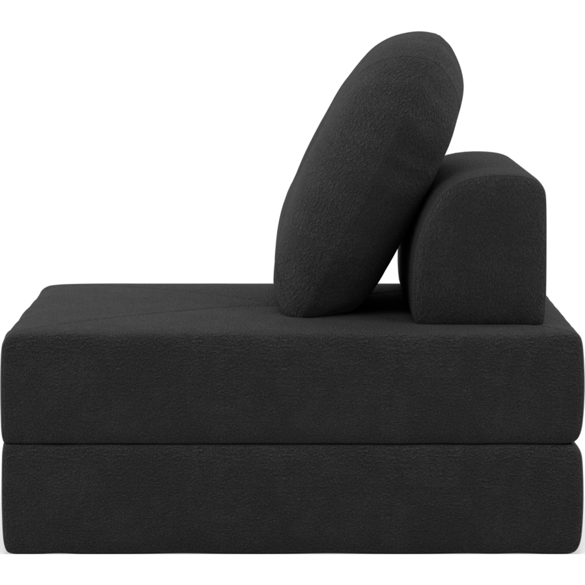 Edna - fauteuil convertible déplimousse en tissu bouclette - Noir