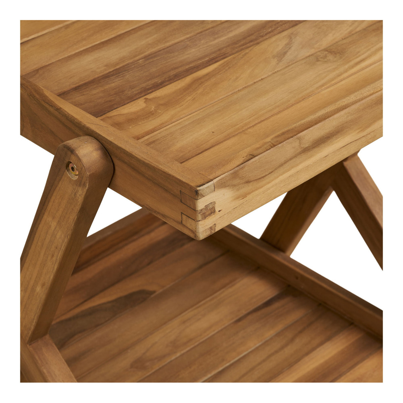 Carrello da servizio Pasaku in teak naturale 86×50×81 cm