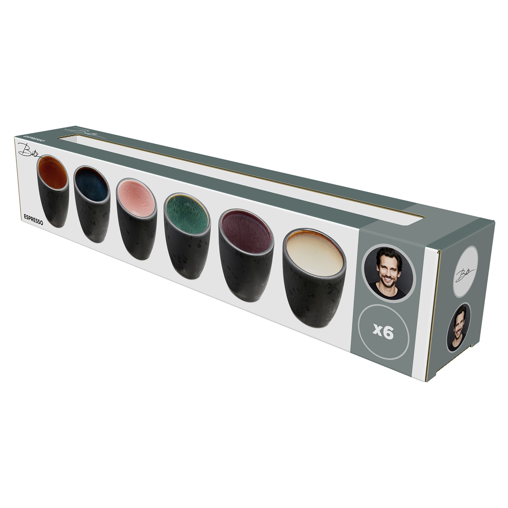 Set tasses espresso 9 cl 6 pièces Wood Grès