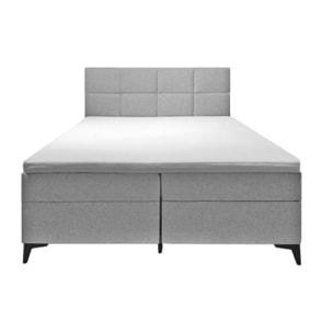 Lit boxspring avec coffre 180x200 gris, bleu ou marron - TRESSERVE