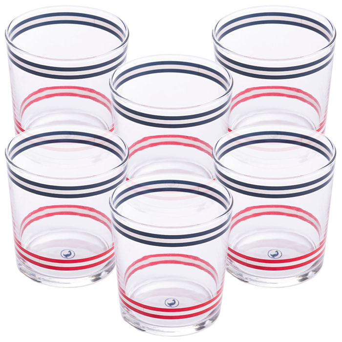 Set 6pzs vasos de cristal a rayas 345ml el ganso