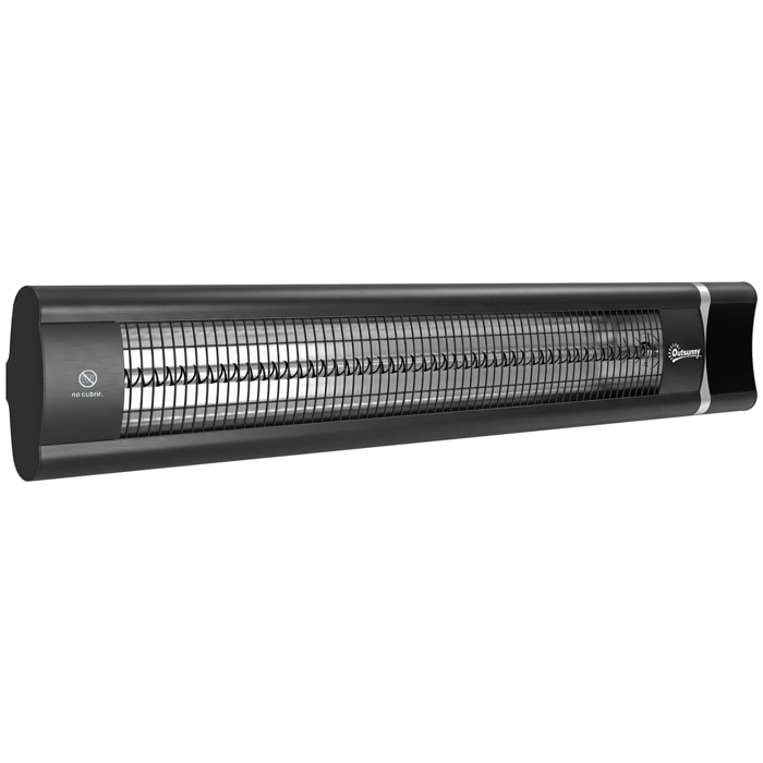 Calefactor por Infrarrojos para Terraza 3000 W, Estufa Exterior Eléctrica Pared de Aluminio con IP65, 9 Niveles de Calor, Temporizador 24 H, Control Táctil/Remoto, Pantalla LED para Exterior