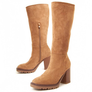Bota De Tacón - Marron - Altura: 9 Cm