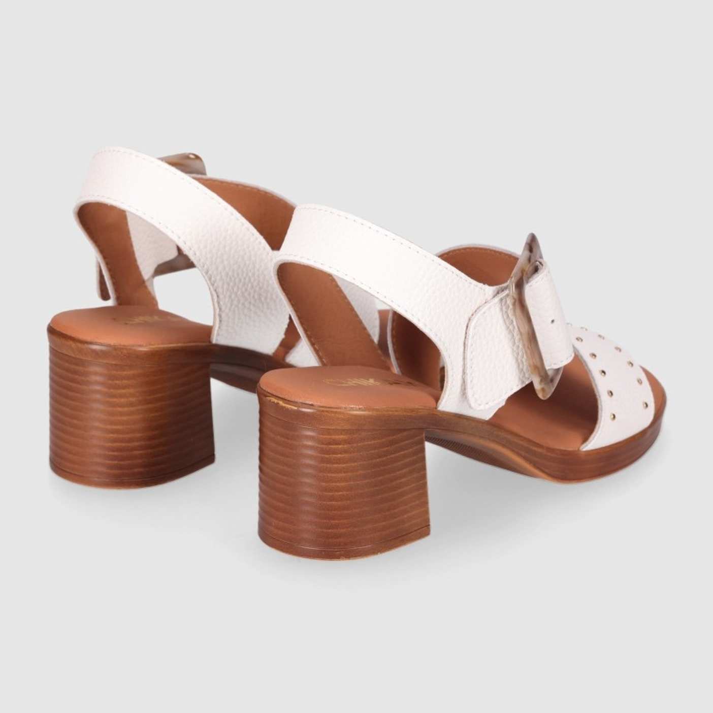 Sandalias de Piel - Blanco - Tacón: 5 cm