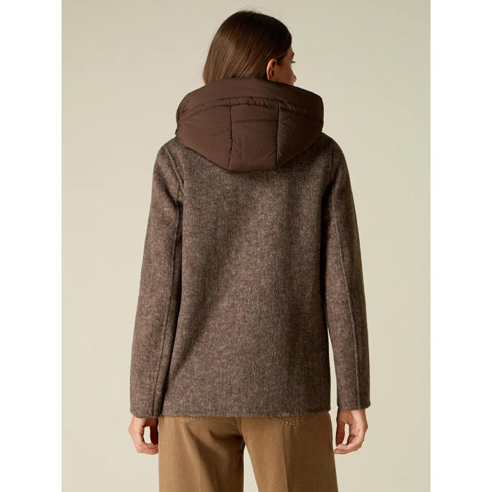 Oltre - Cappotto doppiopetto corto con inserto imbottito - Marrone