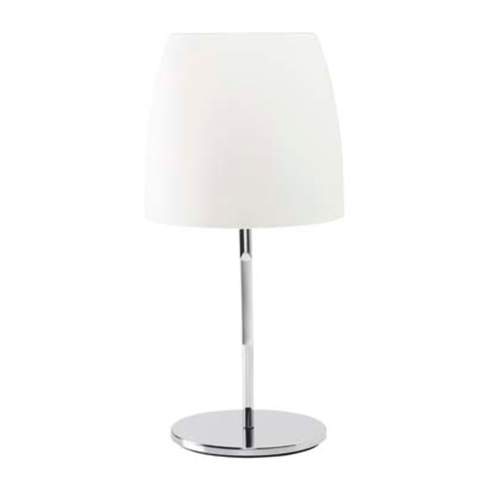 Ledsc4 LedsC4 Sobremesa Flavia Interior Cromo Opal - Lámpara Decorativa Moderna, Aluminio y Acero, Personalizable con Bombilla, Diseño Elegante y Funcional para Hogar
