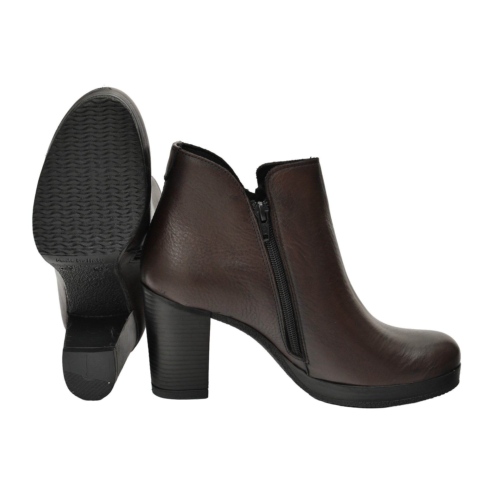 Tronchetti in vera pella con doppia lampo