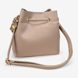 Bolso cubo nude con doble asa