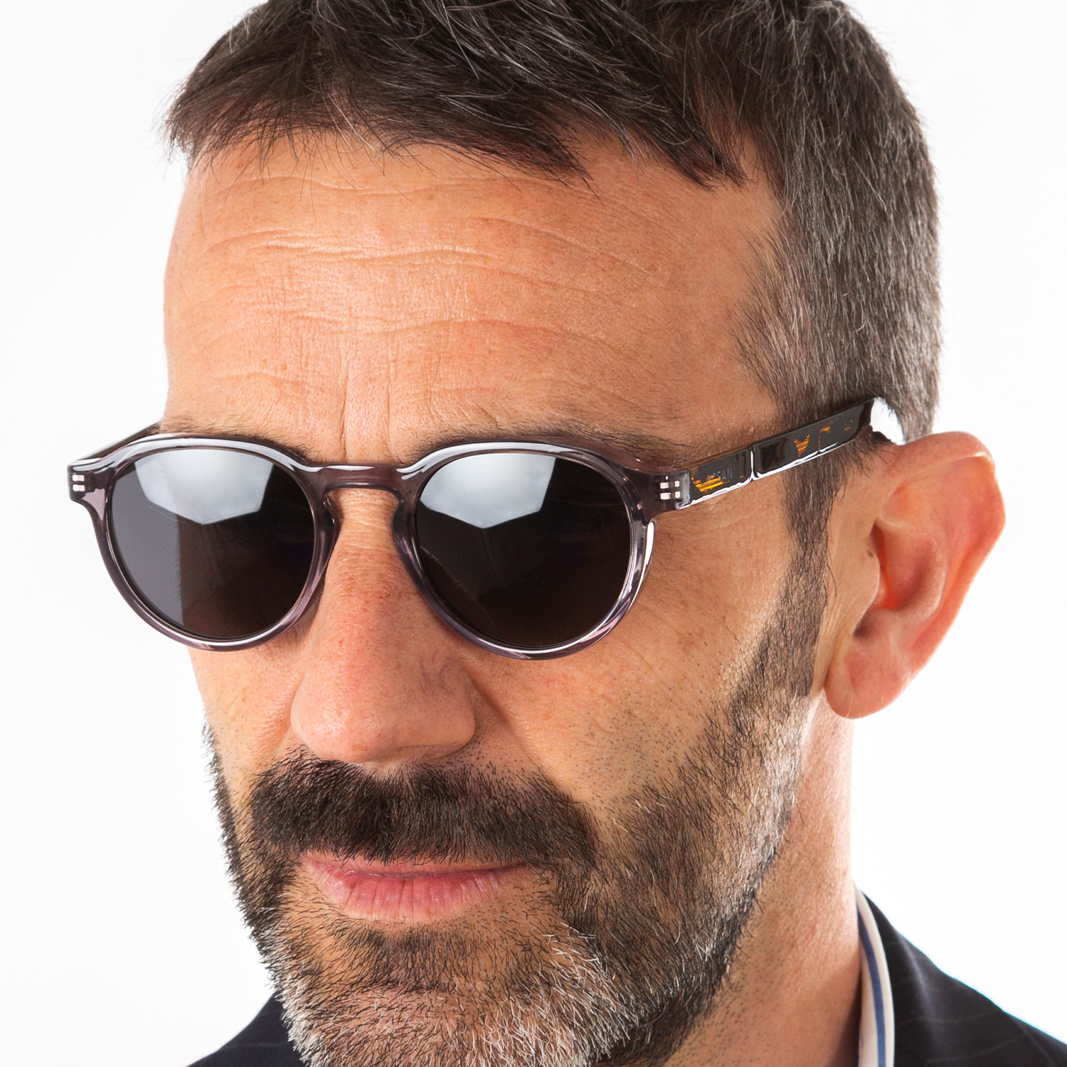 Gafas de sol OCEAN LA ROCHELLE - Azul oscuro / Gris transparente con patillas en carey y lente ahumada