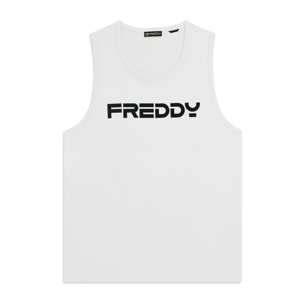 Canotta in cotone con retro vogatore e logo FREDDY