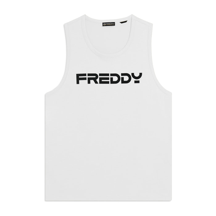 Canotta in cotone con retro vogatore e logo FREDDY