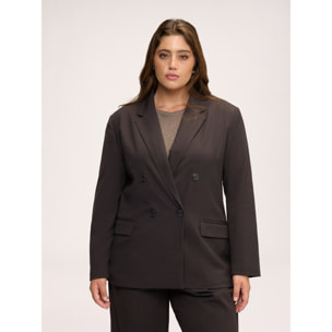 Fiorella Rubino - Blazer doppiopetto strutturata - Marrone