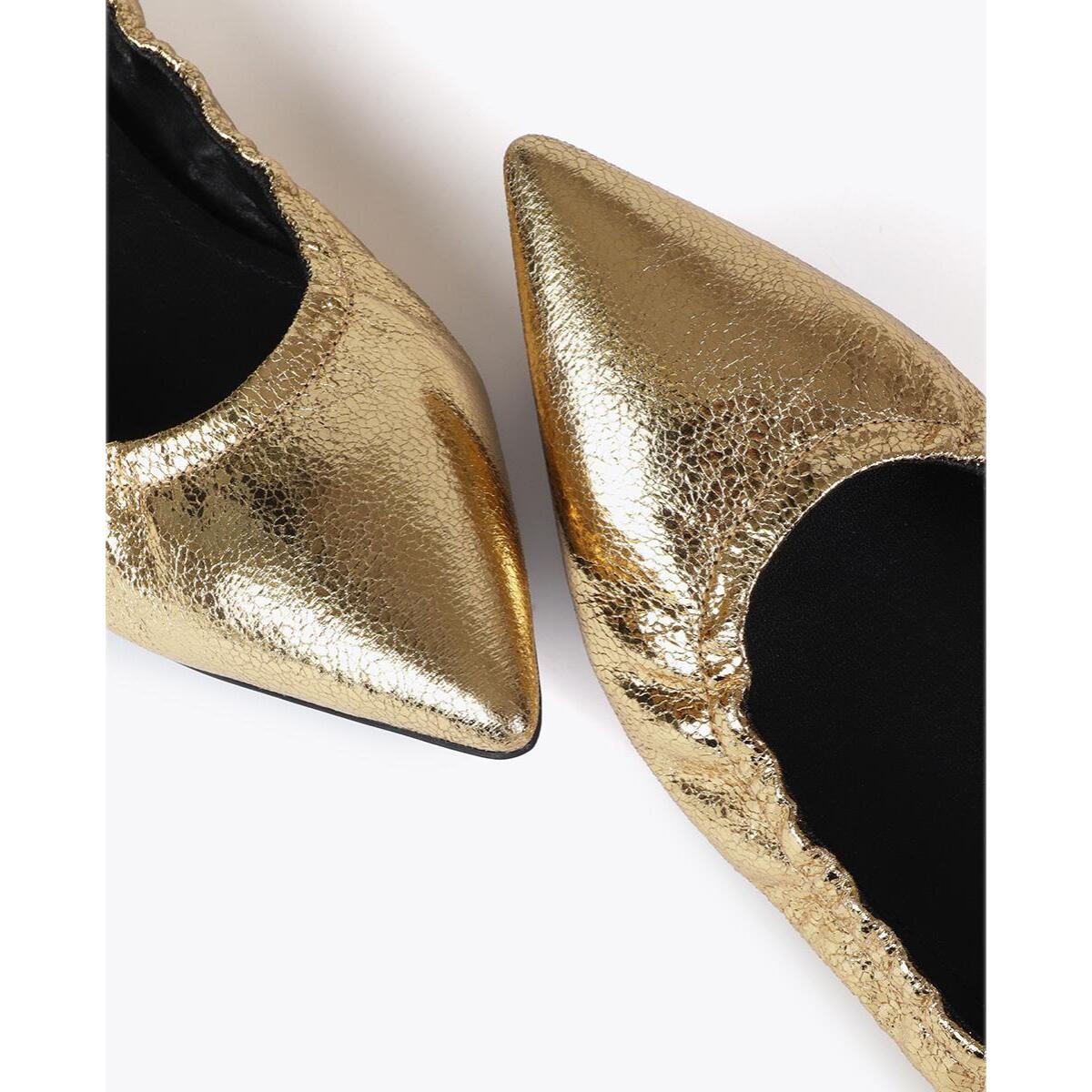 Ballerina a punta arricciata metallica