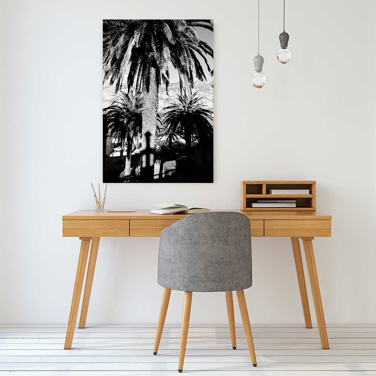 Tableau noir et blanc palmiers monténégro Tableau alu Dibond