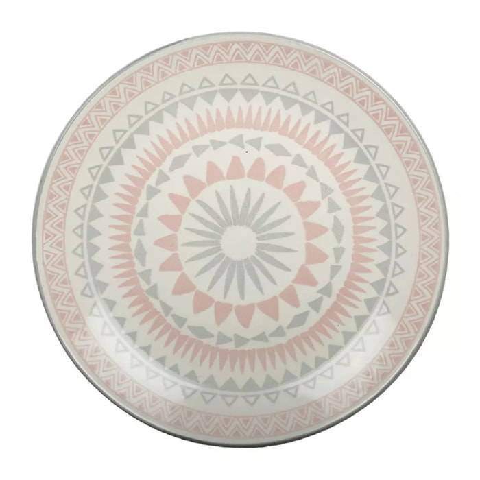 Lot de 6 Assiette plate rose - coachella