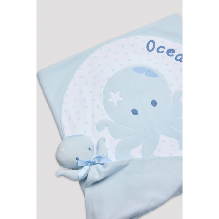 Confezione da 2 body neonato con spalline larghe Ocean Tales blu
